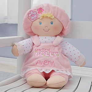 Embroidered My First Blonde Baby Doll by Baby Gund