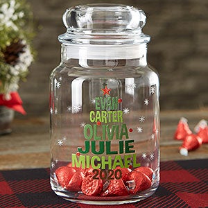 Christmas Family Tree Personalized Candy Jar