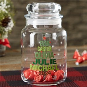 Christmas Family Tree Personalized Candy Jar