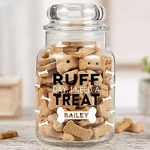Personalized Pet Treat Jar - Funny Pet Puns - 22236