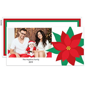 Poinsettia Premium Holiday Card - Set of 15