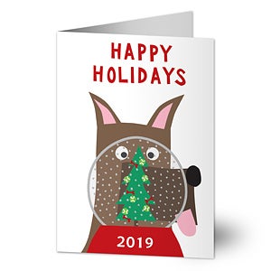 Snowglobe Doggy Premium Holiday Card - Set of 15