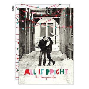 All Is Bright Premium Holiday Card - Set of 15