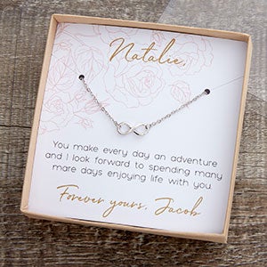 Classic Romance Silver Infinity Necklace With Display Card