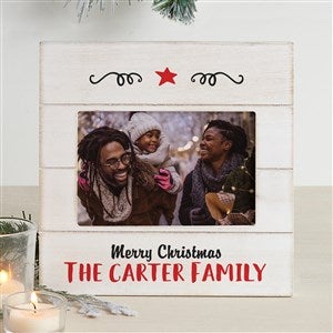 Farmhouse Christmas Personalized Shiplap Frame - 4x6 Horizontal