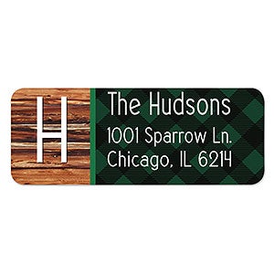 Green Plaid Return Address Labels - 1 set of 60