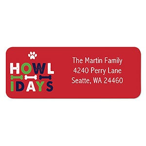 Happy Howlidays Address Labels - 1 set of 60