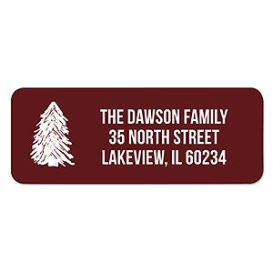 Burgundy Tree Address Labels - 1 set of 60