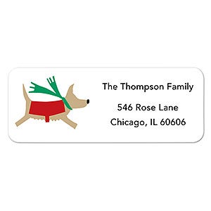 Happy Holidays Dogs Return Address Labels - 1 set of 60