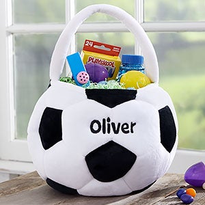 Custom Embroidered Soccer Ball Easter Basket