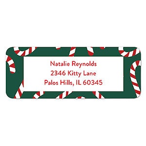 Candy Canes Return Address Labels - 1 set of 60