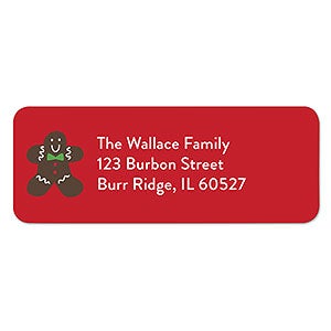 Gingerbread Family Return Address Labels - 1 set of 60