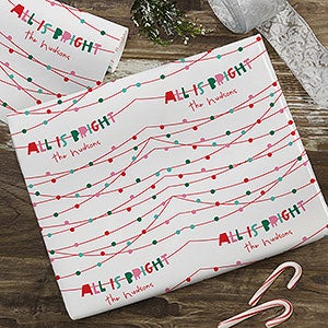 All Is Bright Personalized Wrapping Paper