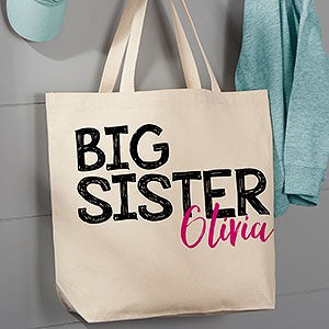 Big Sister Big Brother Personalized Large Tote Bag