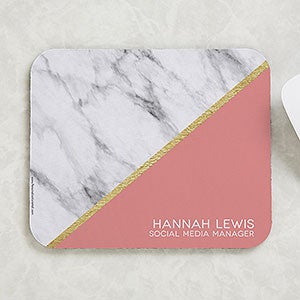 Marble Chic Personalized Mouse Pad