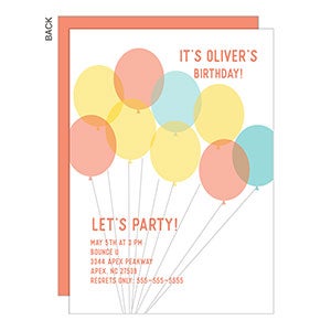 Balloon Bunch Birthday Invitation - Set of 5