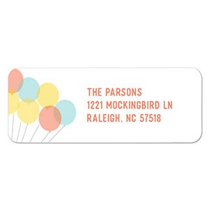 Balloon Bunch Return Address Labels - 1 set of 60