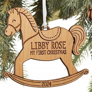 My 1st Christmas Rocking Horse Personalized Baby Ornament- Natural Alderwood - #22741-N