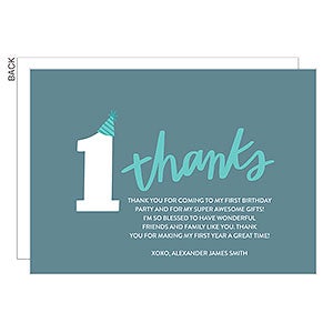 1st Birthday Milestones Thank You Cards - Set of 5