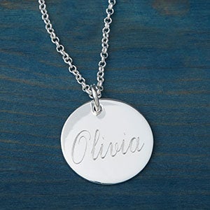 Personalized Engraved 1 Disc Necklace