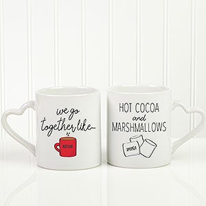 We Go Together Like Hot Cocoa & Marshmallows Personalized Mug Set
