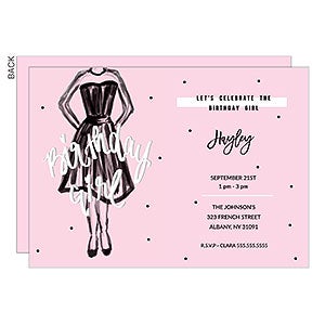 Birthday Girl Party Invitation - Set of 5