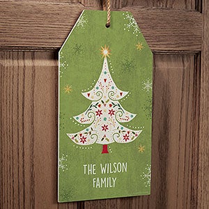 Whimsical Christmas Tree Wall Tag