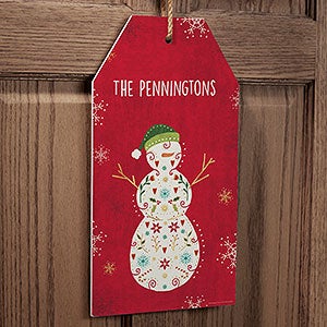Whimsical Snowman Wall Tag