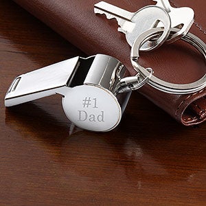 #1 Dad Personalized Whistle Keychain