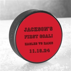 My First Goal Personalized Official Hockey Pucks