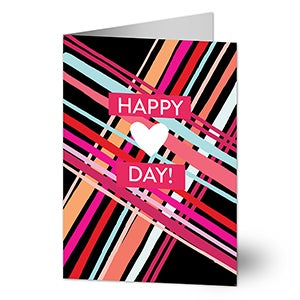 Bold Plaid Happy Heart Day Greeting Card