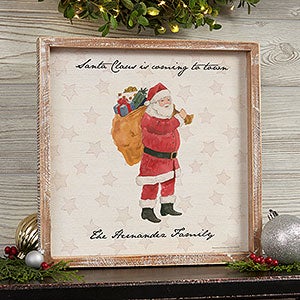 Watercolor Santa Claus 12x12 Barnwood Wall Art