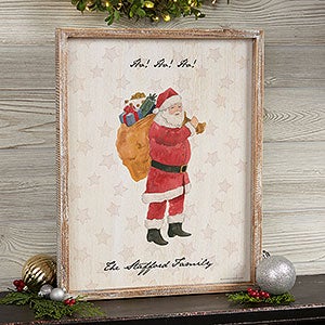 Watercolor Santa Claus 14x18 Barnwood Wall Art