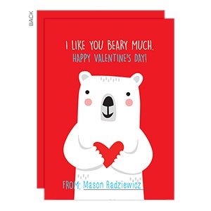 Beary Much Valentine's Day Card - Set of 5