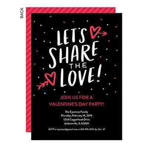 Share the Love Premium Party Invitation - Set of 5