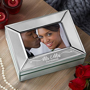 Newlywed Mr. & Mrs. Engraved Mirrored Photo Box