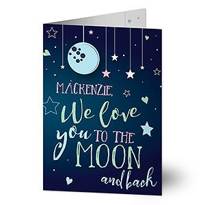 I Love You to the Moon and Back Original Handmade Blank Greeting Card USA A521