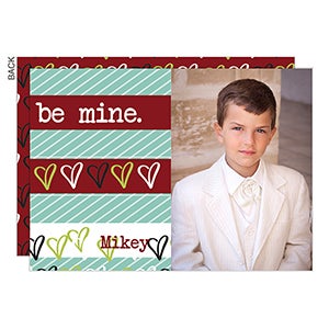 Be Mine Premium Valentine's Day Photo Card - Set of 5