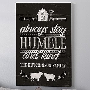 Humble & Kind Farmhouse 24x36 Dark Canvas Print