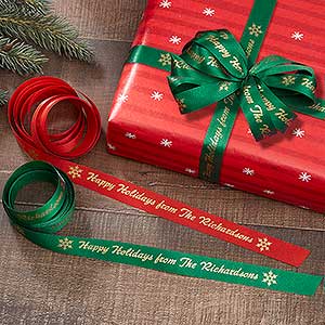Holiday Personalized Satin Gift Ribbon