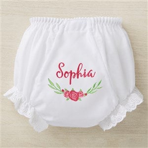 Personalized Baby Bloomers Diaper Covers - Floral Name