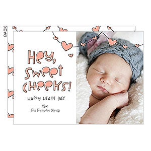 Sweet Cheeks Premium Valentine's Day Photo Card - Set of 5