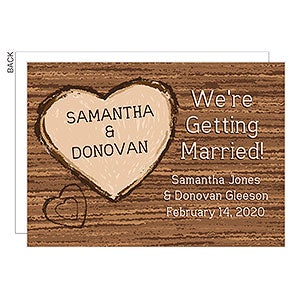 Wooden Rustic Save the Date Cards - Set of 5