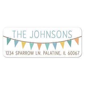 First Birthday Banner Return Address Labels - 1 set of 60