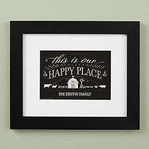 Happy Place Farmhouse 8x10 Black Framed Print