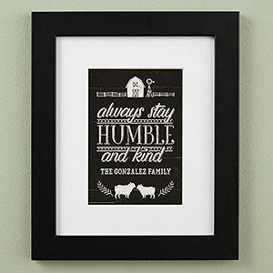 Humble & Kind Farmhouse 8x10 Dark Framed Print