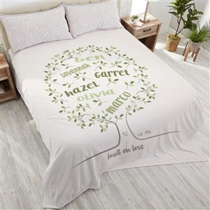 Family Tree Of Life Personalized 90x108 Plush King Fleece Blanket