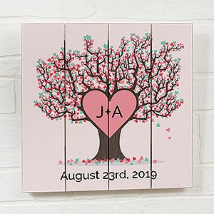 Tree of Love Personalized 12x12 Wooden Shiplap Sign