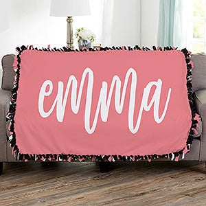 Scripty Style Tie Blanket