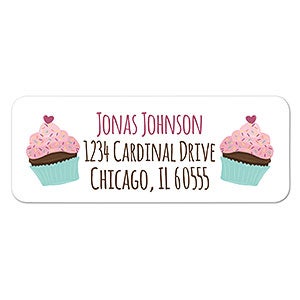 Cupcake Return Address Labels - 1 set of 60